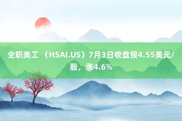 全职美工 （HSAI.US）7月3日收盘报4.55美元/股，涨4.6%