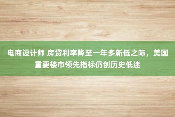 电商设计师 房贷利率降至一年多新低之际，美国重要楼市领先指标仍创历史低迷